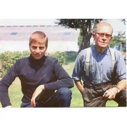 Chris with his grandfather George Durston