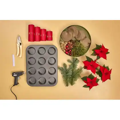 DIY: Muffin Tin Advent Centrepiece