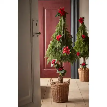 Christmas Tree with poinsettias