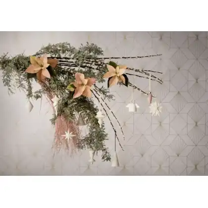 Christmas decor with poinsettias