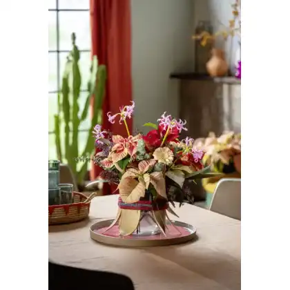 Festive Table Centrepiece with Poinsettias