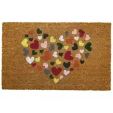 P00028111 Designer Collection Stencilled Coir Mat - Hearts 1