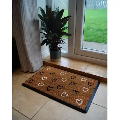 P00028134 Rubber and Coir Tray Mat - Heart Repeat 2