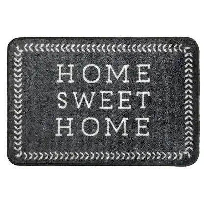P00028182 Supersoft Washable Mat - Grey Home Sweet Home 1