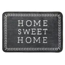P00028182 Supersoft Washable Mat - Grey Home Sweet Home 1