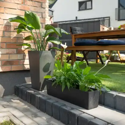 50cm Sonata Steel Grey and 15cm trough