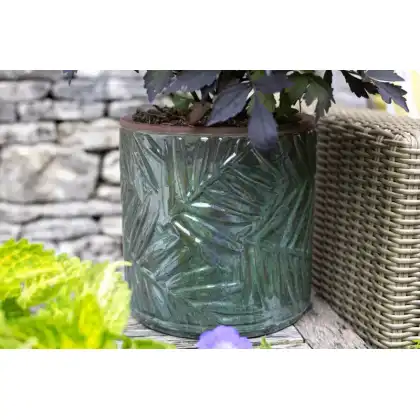 Apta Palm Cyclinder Glazed Planter